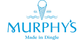 Murphy's ice cream logo featuring a blue cone with wavy lines representing water on either side, with text reading 